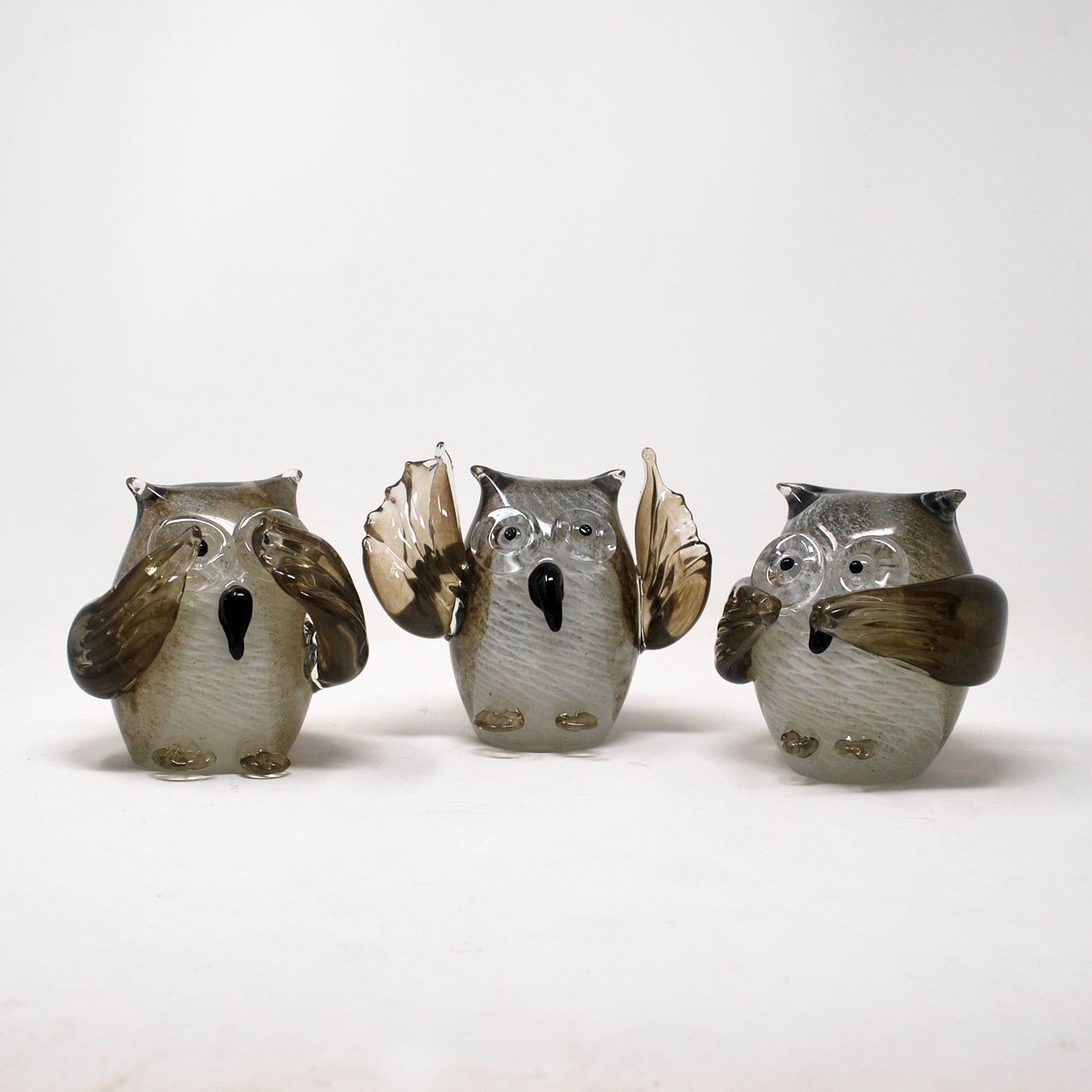 Sculpted Owl Trio