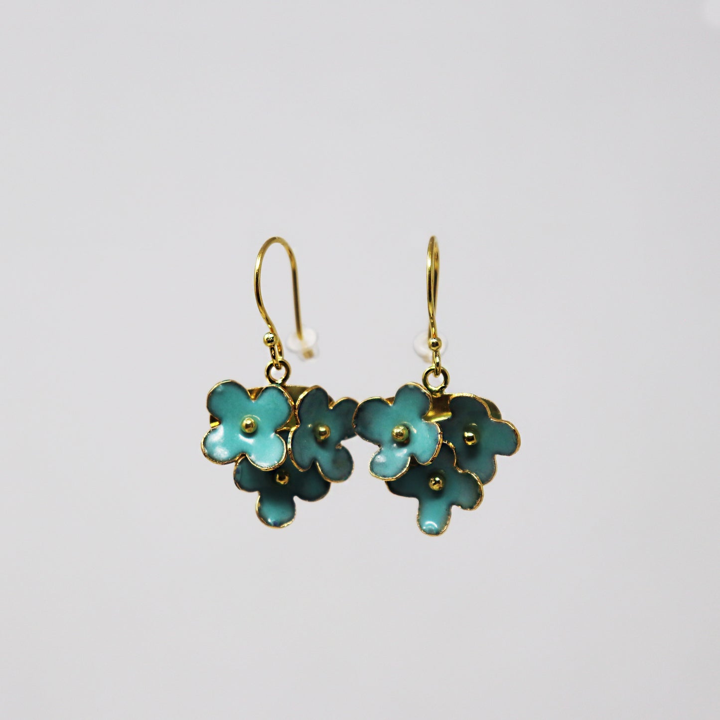Triple Flower Cluster Earrings