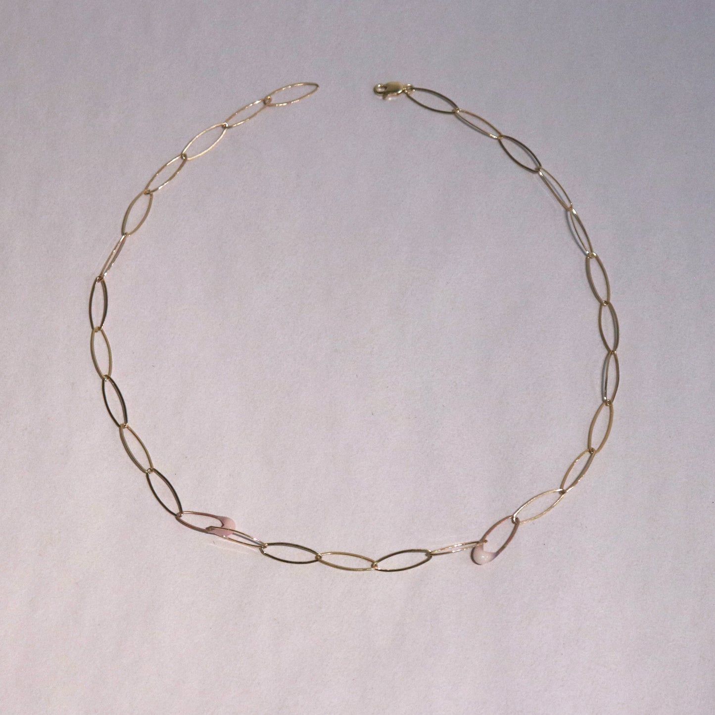 Short Woven Link Necklace in Gold