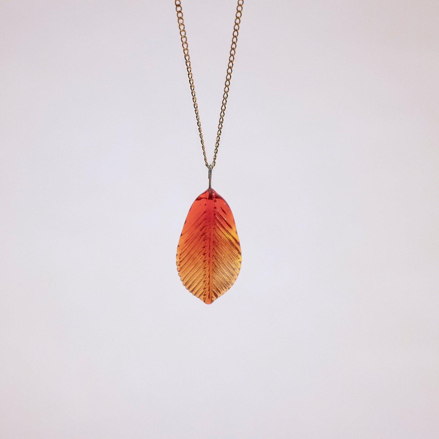 Single Feather Necklace in Gold