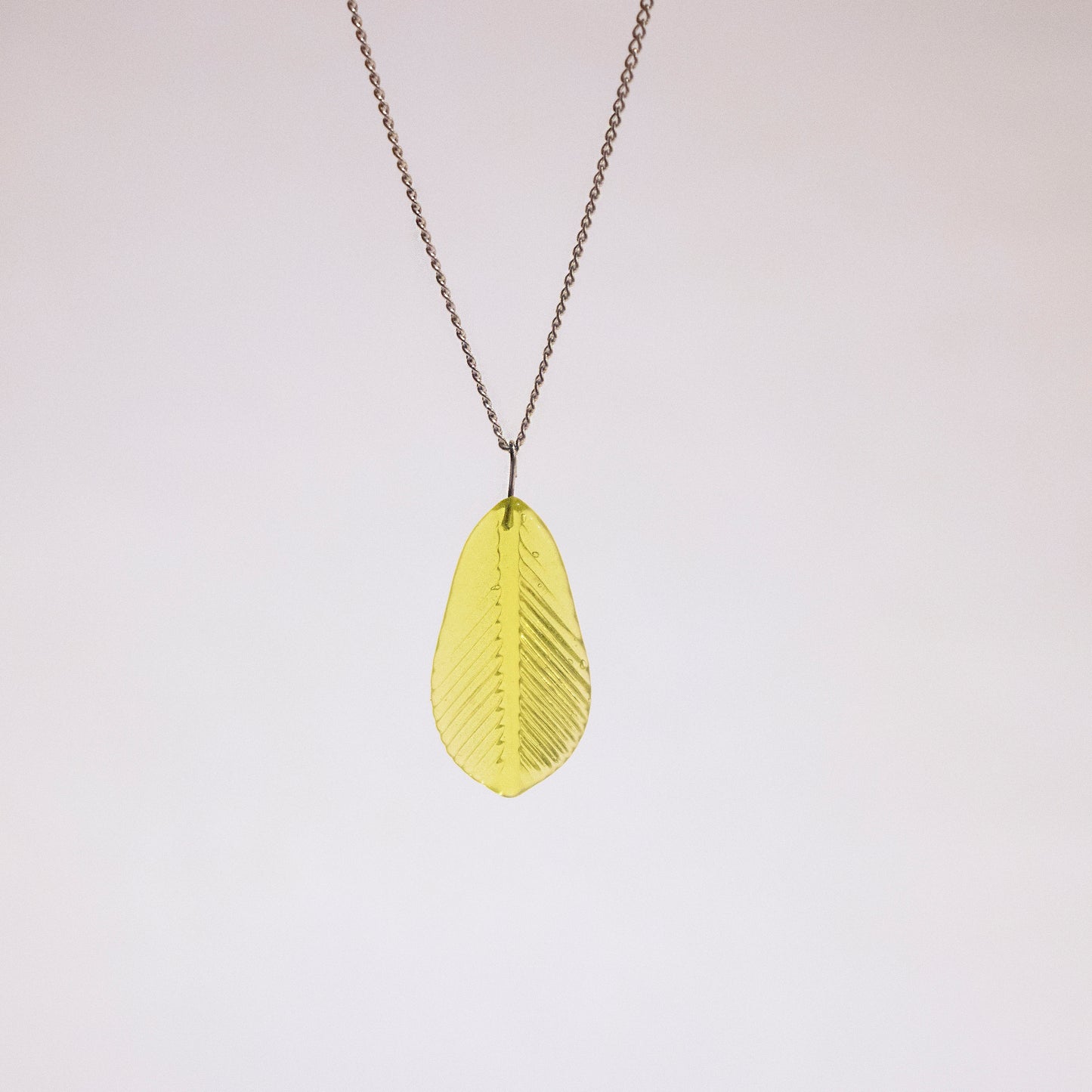 Single Feather Necklace in Silver