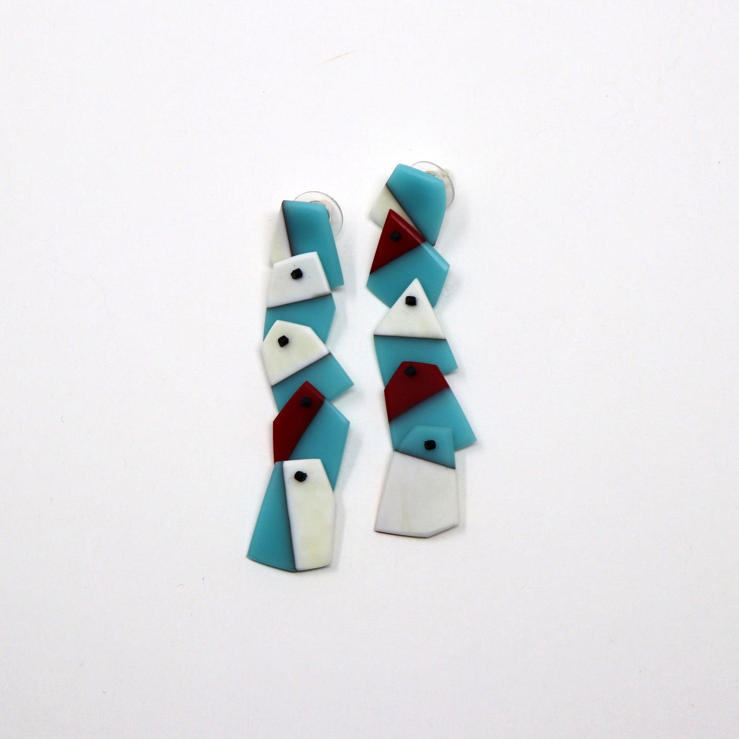 Five Piece Carved Post Earrings