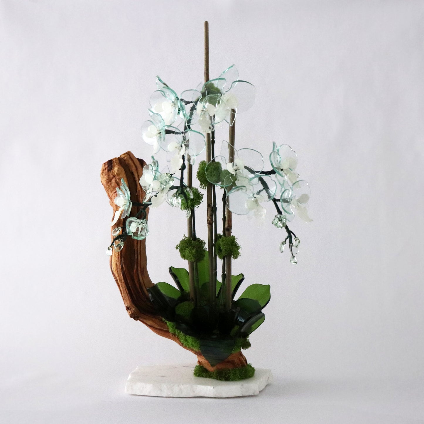 Tinted Clear and White Driftwood Orchid