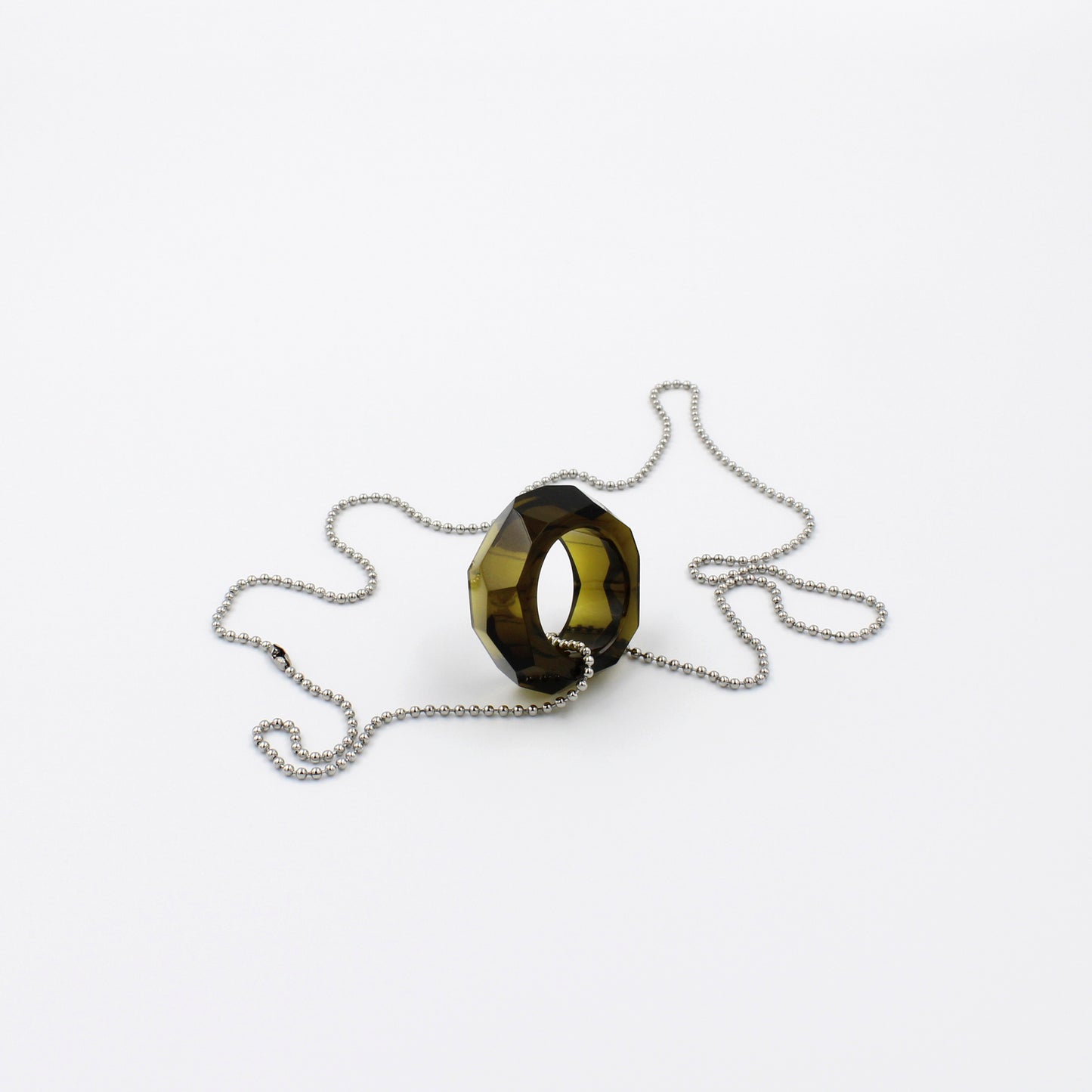 Olive Brown Recycled Glass Bottle Necklace
