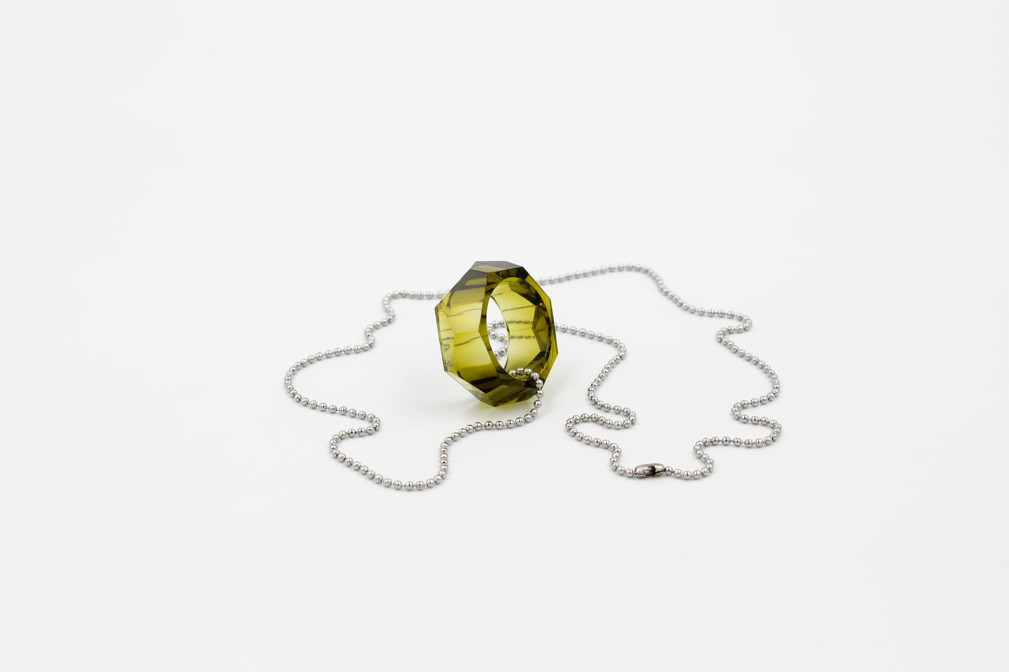 Olive Green Recycled Glass Bottle Necklace