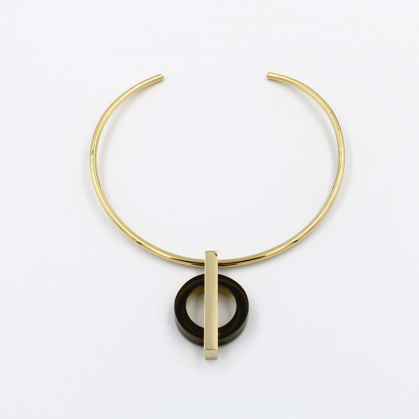 Olive Green and Gold Collar Necklace