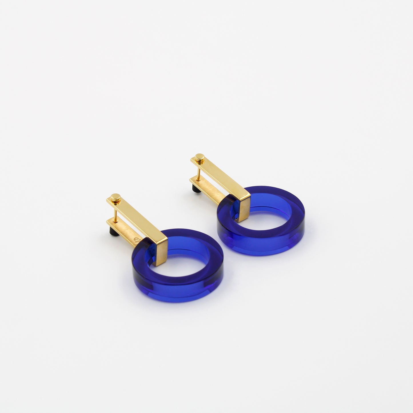 Cobalt Blue and Gold Earrings