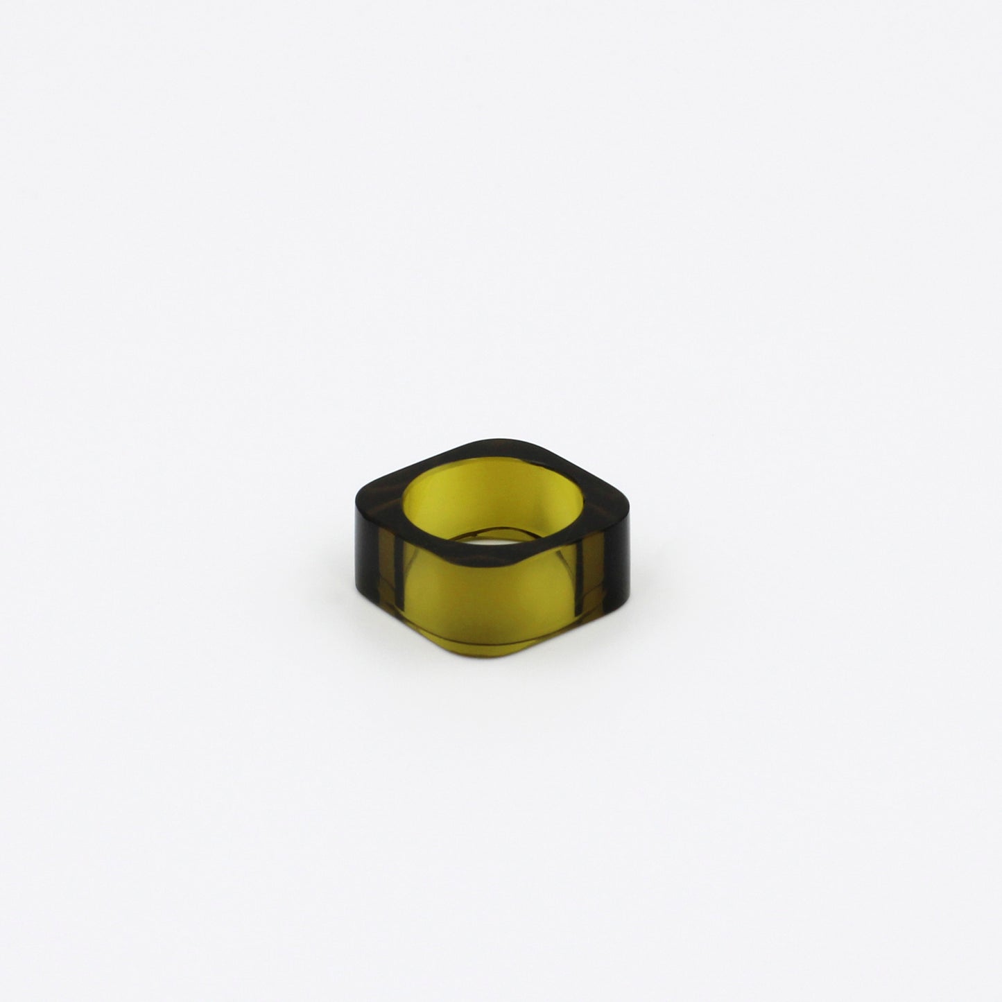Olive Brown Glass Ring