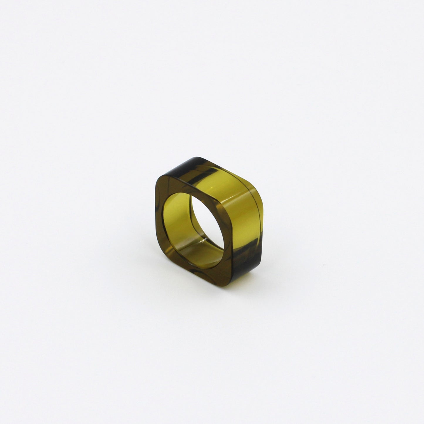 Olive Brown Glass Ring