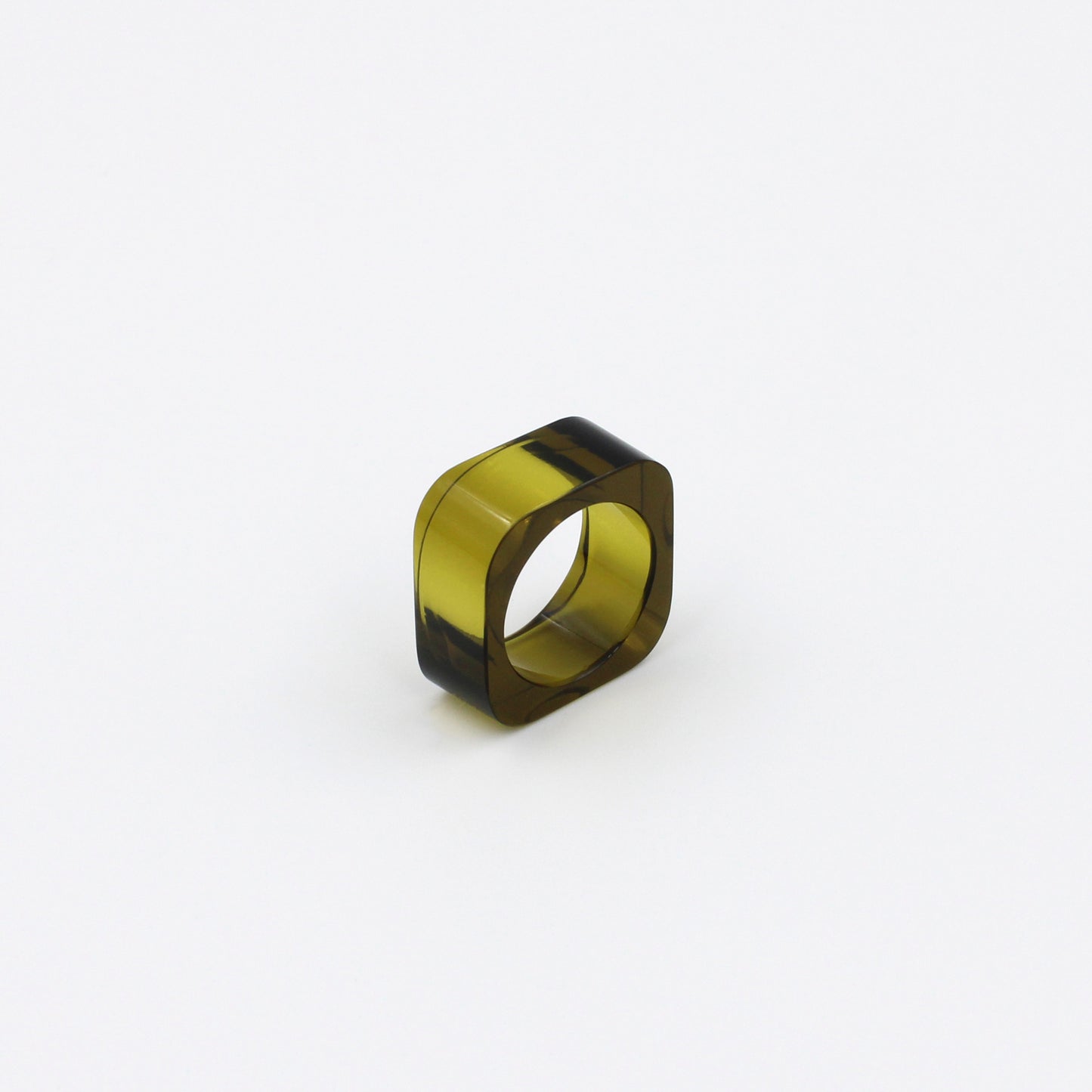 Olive Brown Glass Ring