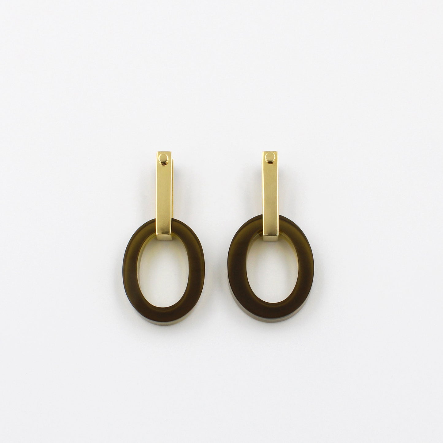 Olive Green and Gold Earrings