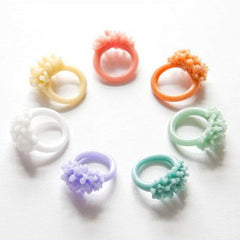 Opaque Pastel Glass Cluster Ring - Pink