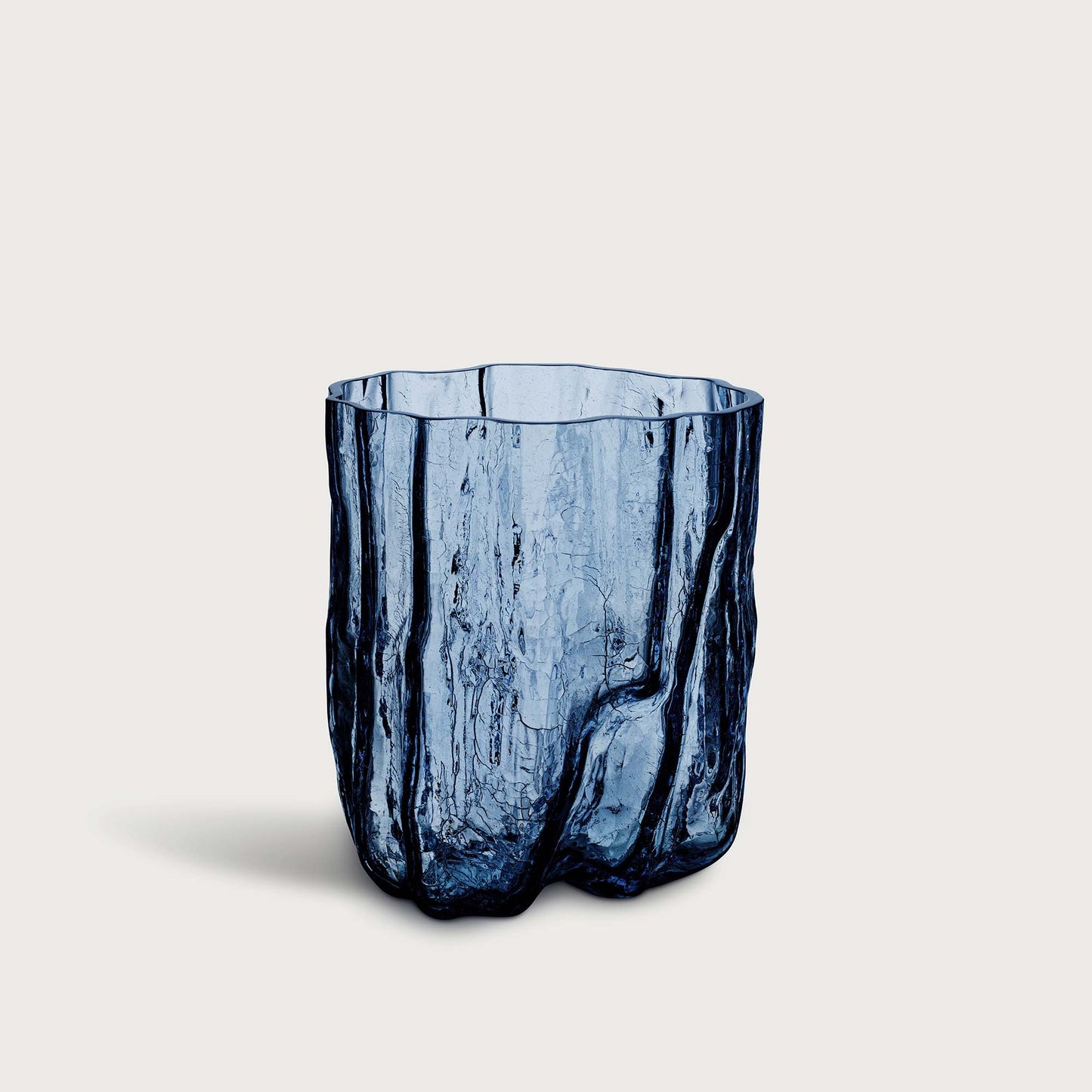 Crackle Vase in Navy Blue