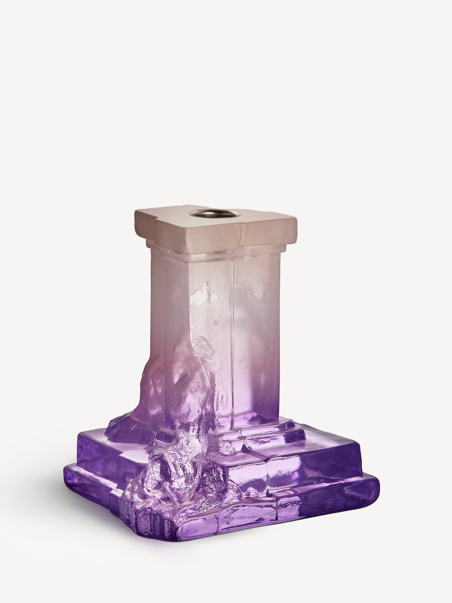 Rocky Baroque Candlestick Holder in Lilac