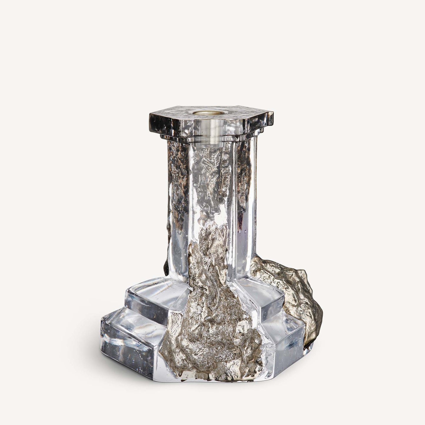Rocky Baroque Candlestick Holder in Glossy