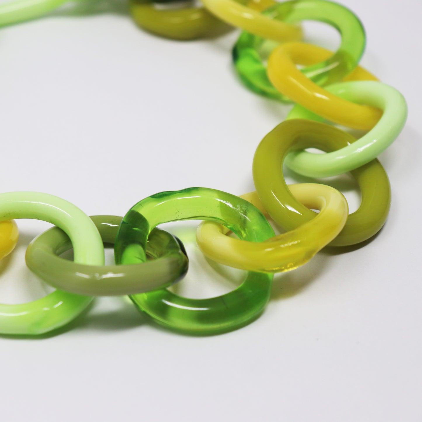 Short Chain Necklace in Green and Yellow