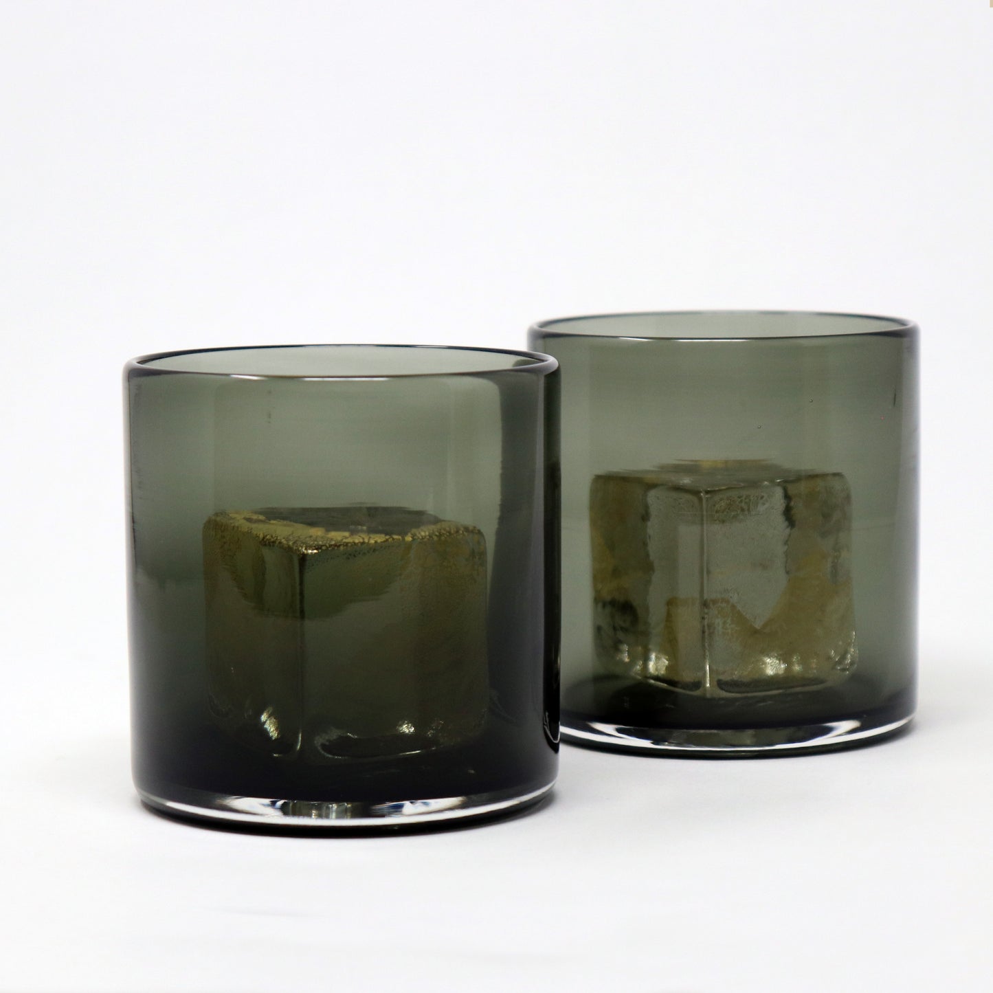 The Gold Cube Glass in Smoke