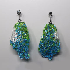 Blue Green Balloon Earrings