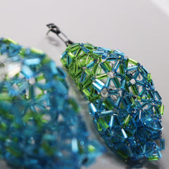 Blue Green Balloon Earrings