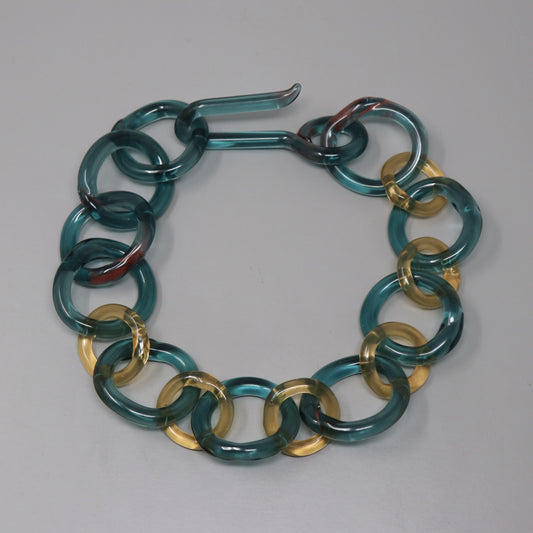 Short Chain Necklace in Yellow/Purple