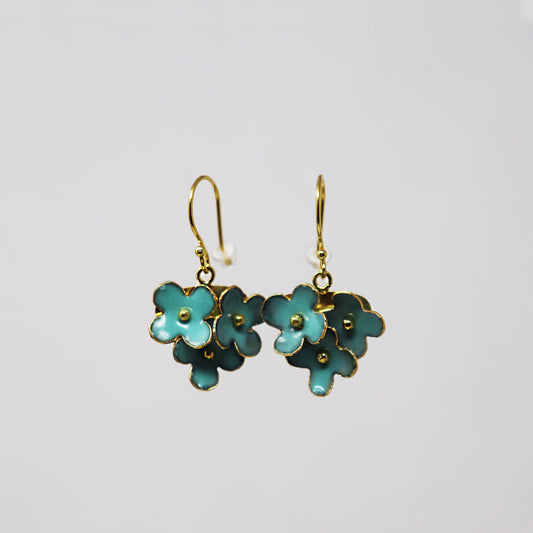 Triple Flower Cluster Earrings