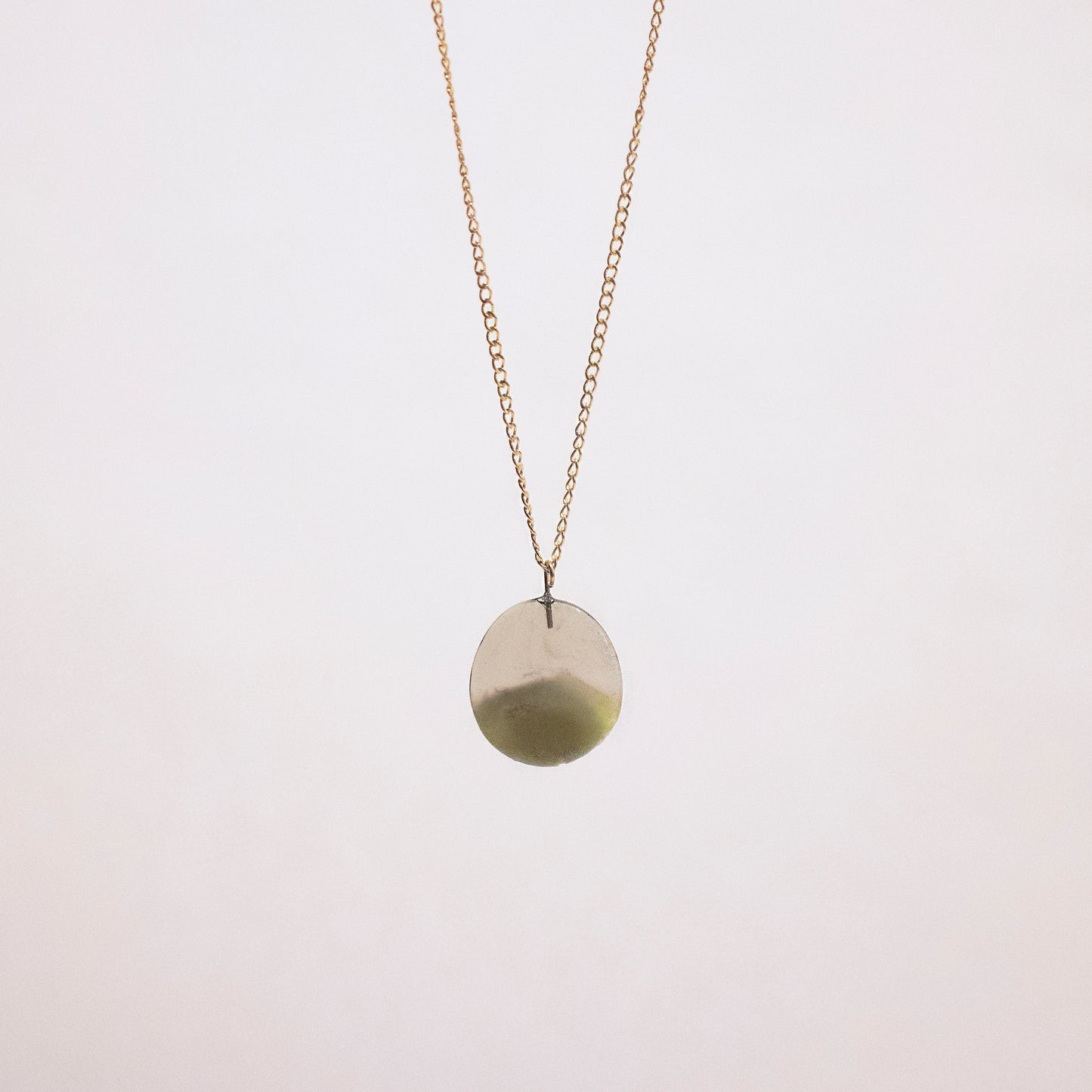 Large Disc Necklace in Goldfill