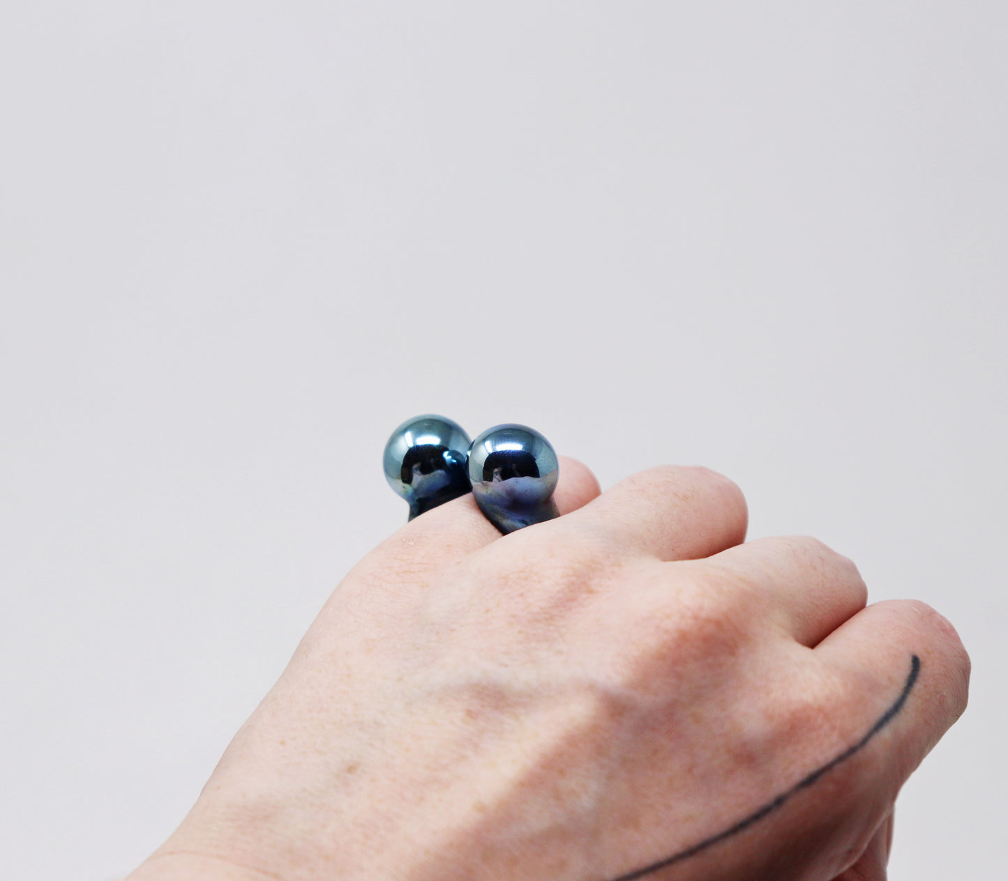 Blue Diatomic Glass Ring