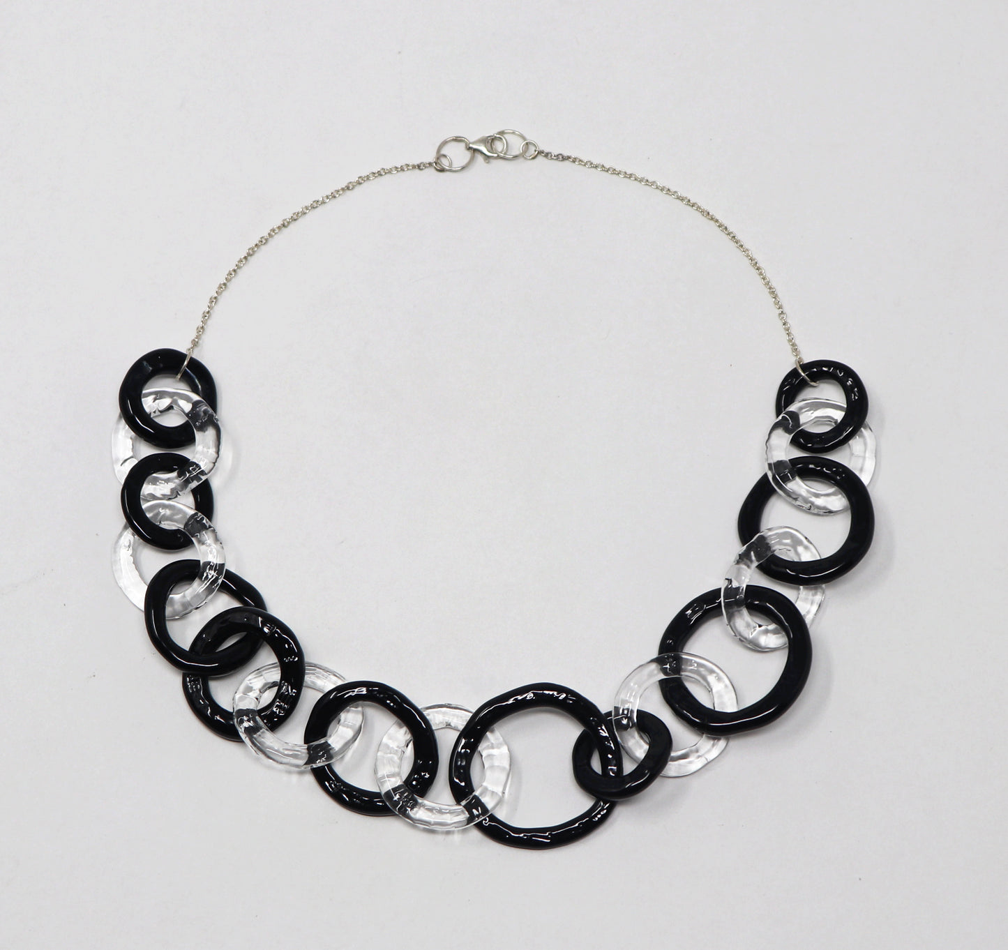 Black and Clear Statement Chain Necklace