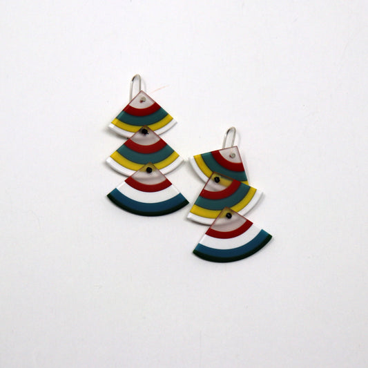 Three Piece Carved Dangle Earrings