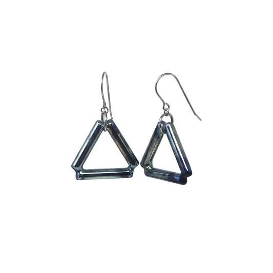 Fine Silver Small Triangle Earrings