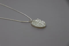 Circular Necklace with Clear Glass Pile