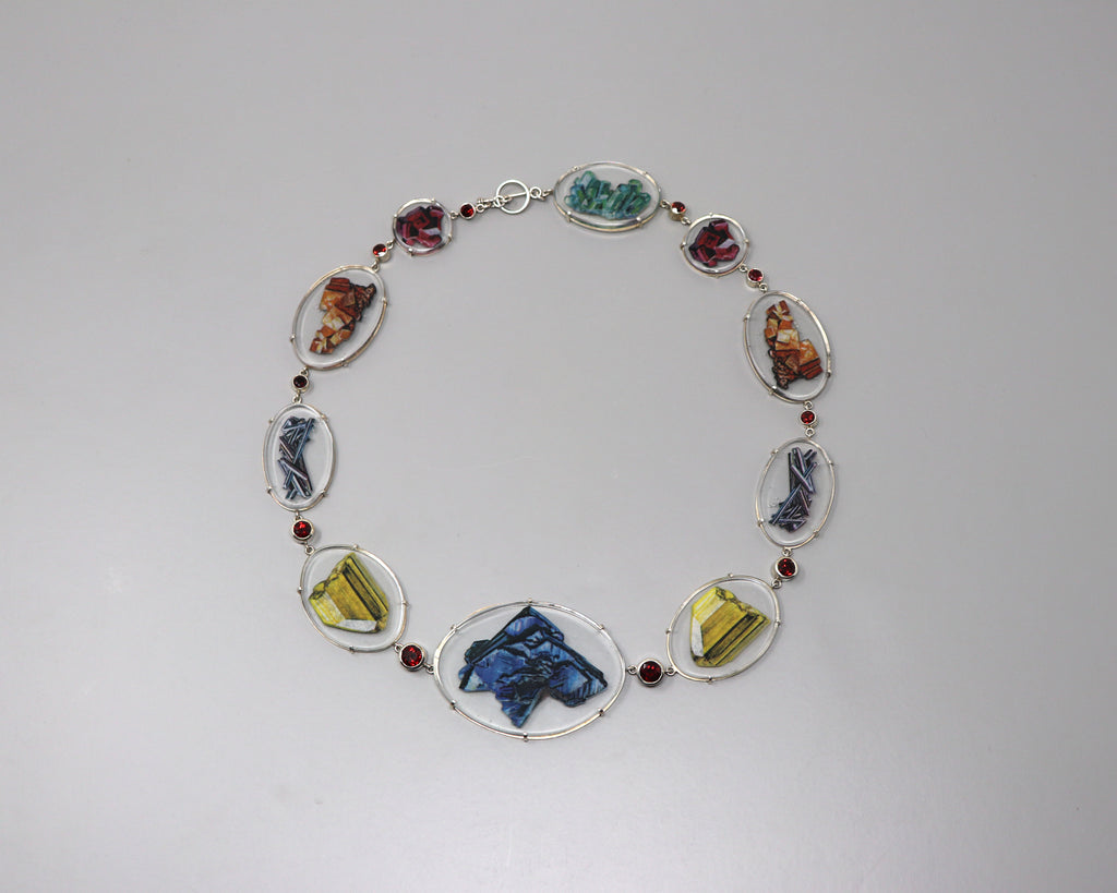 Raw Mineral and Garnet Necklace