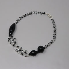 Polka Dot Statement Necklace in Black