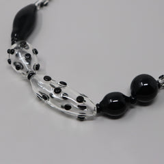 Polka Dot Statement Necklace in Black