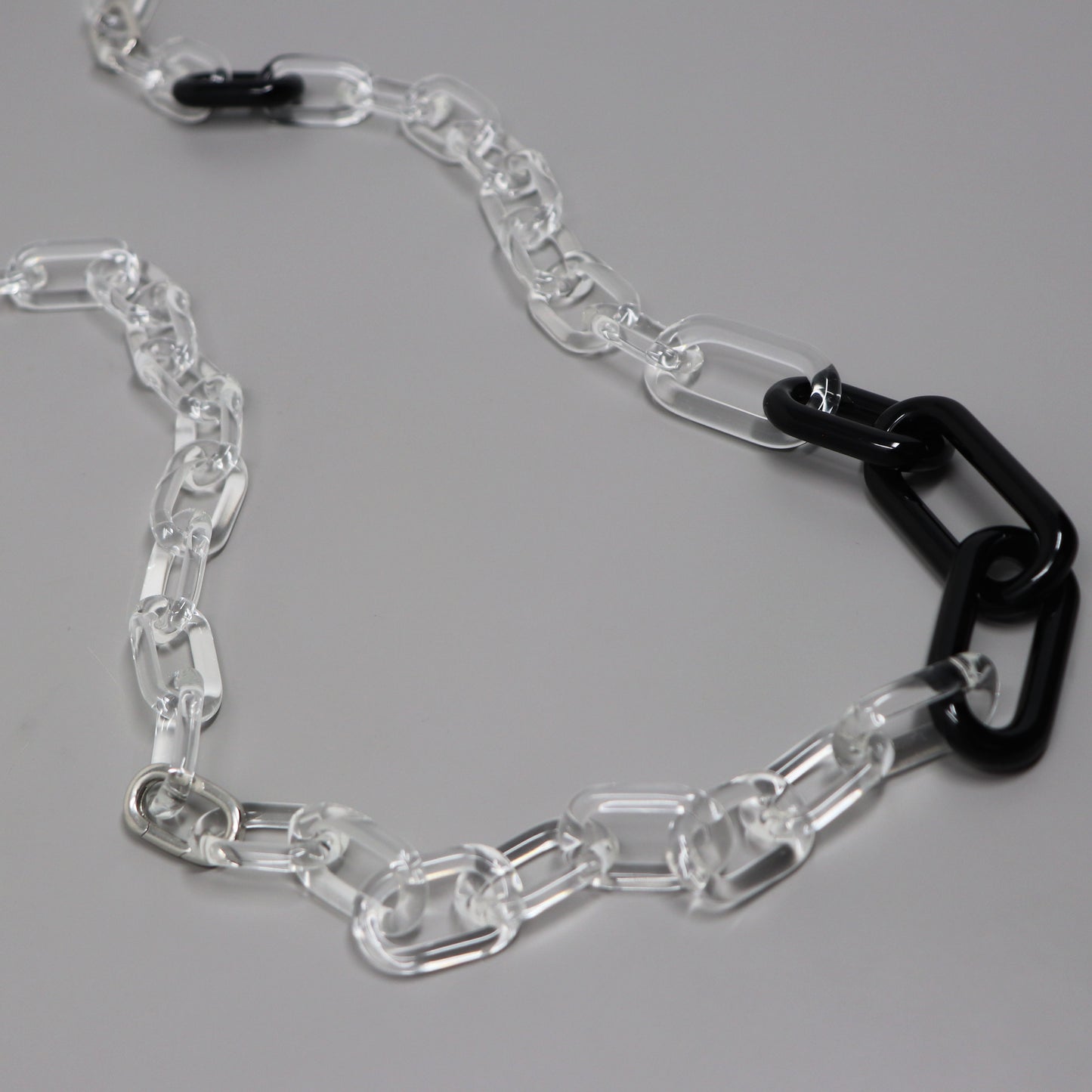 Black and Clear Statement Chain Necklace