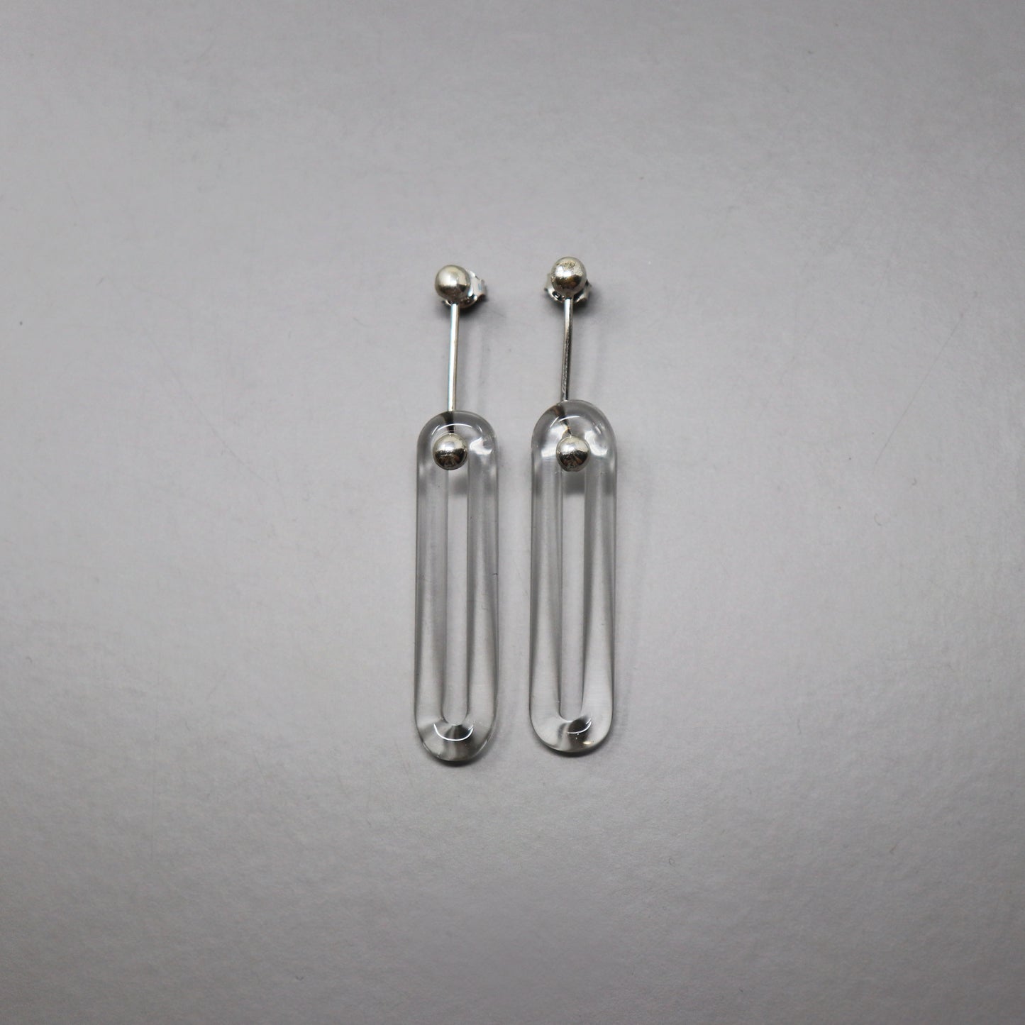 Barbell Earrings with Sterling Silver