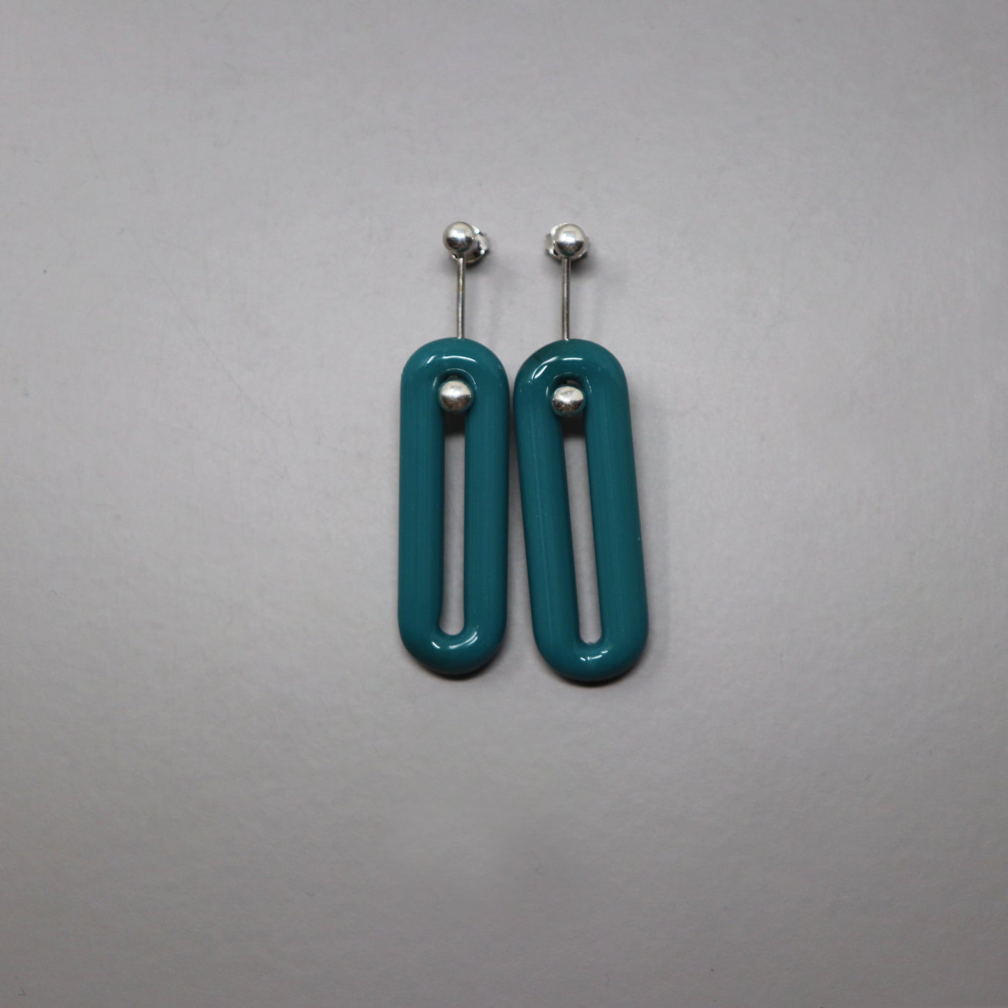 Barbell Earrings with Sterling Silver