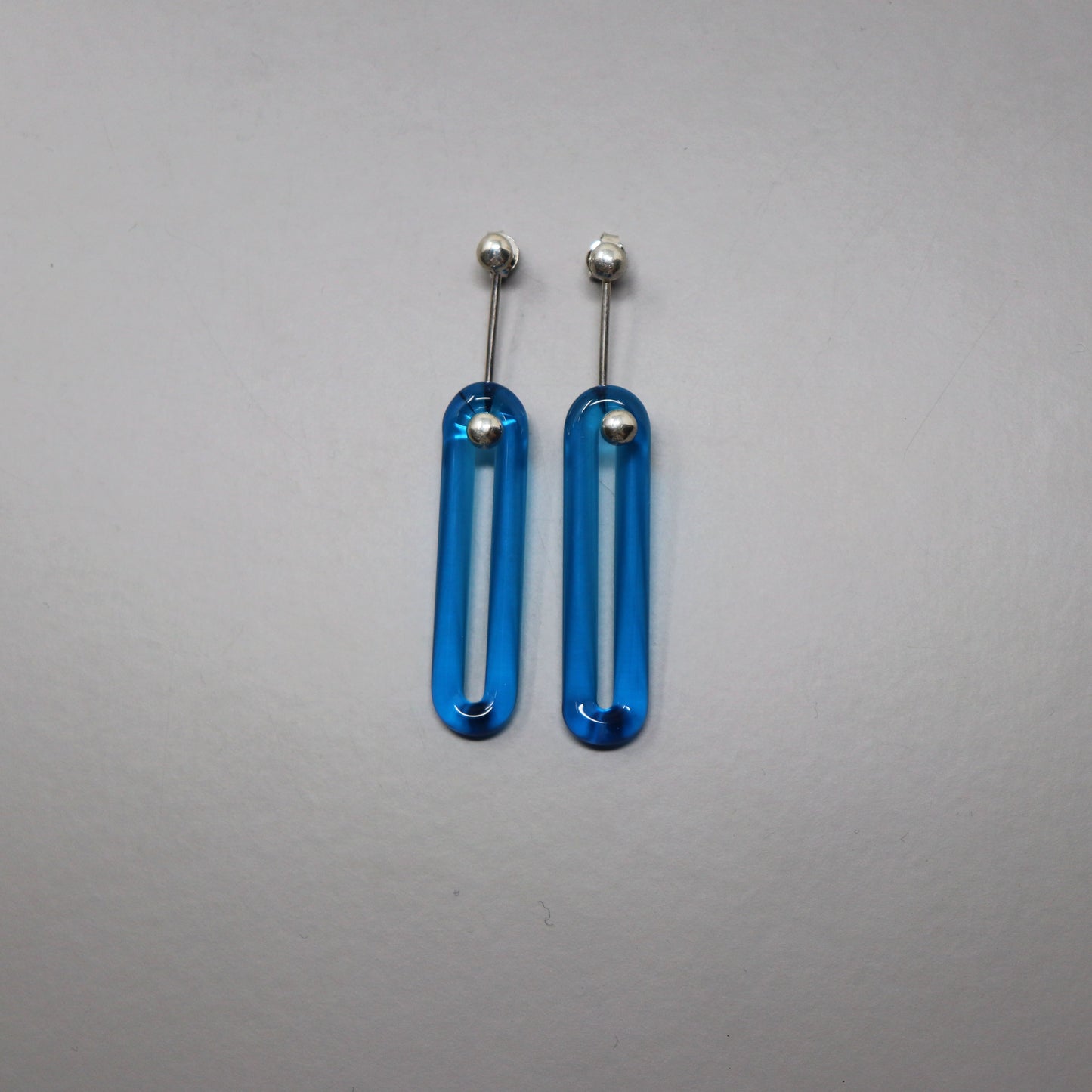 Barbell Earrings with Sterling Silver