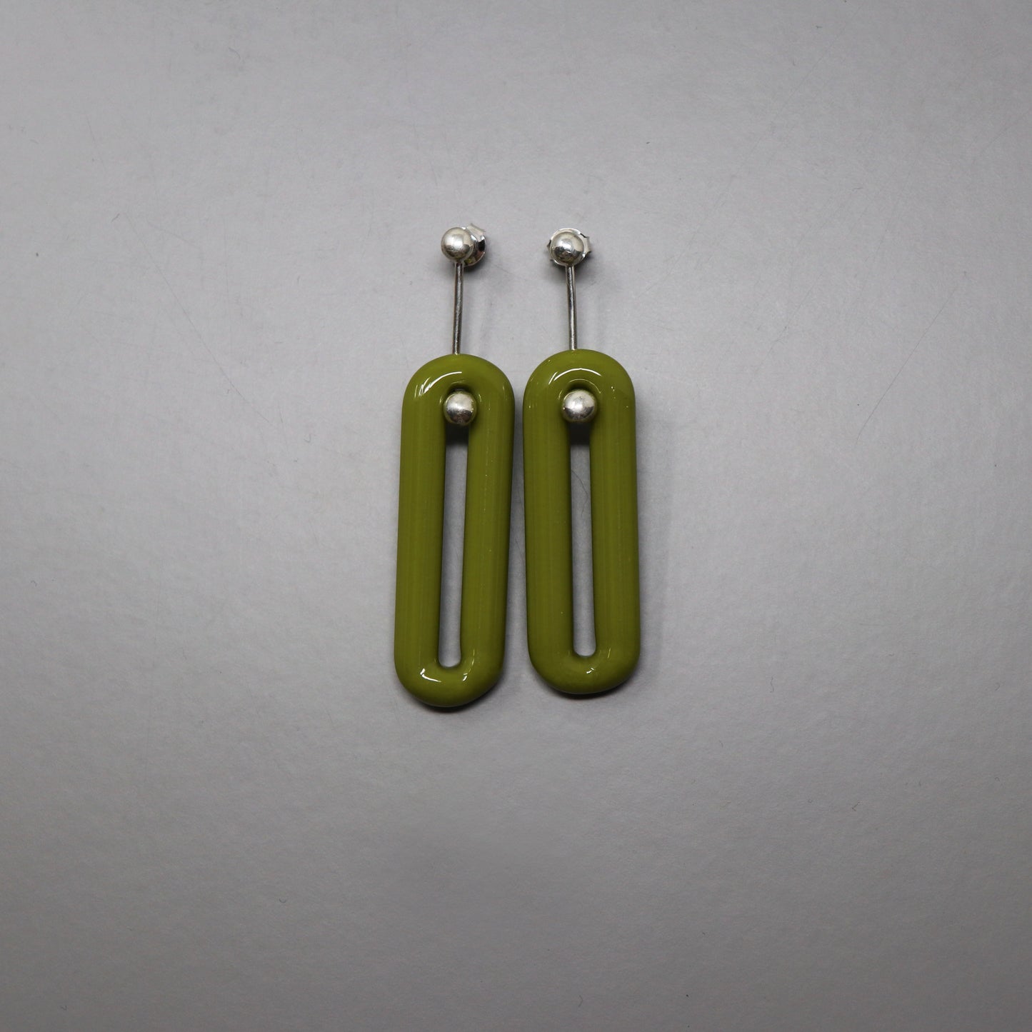 Barbell Earrings with Sterling Silver