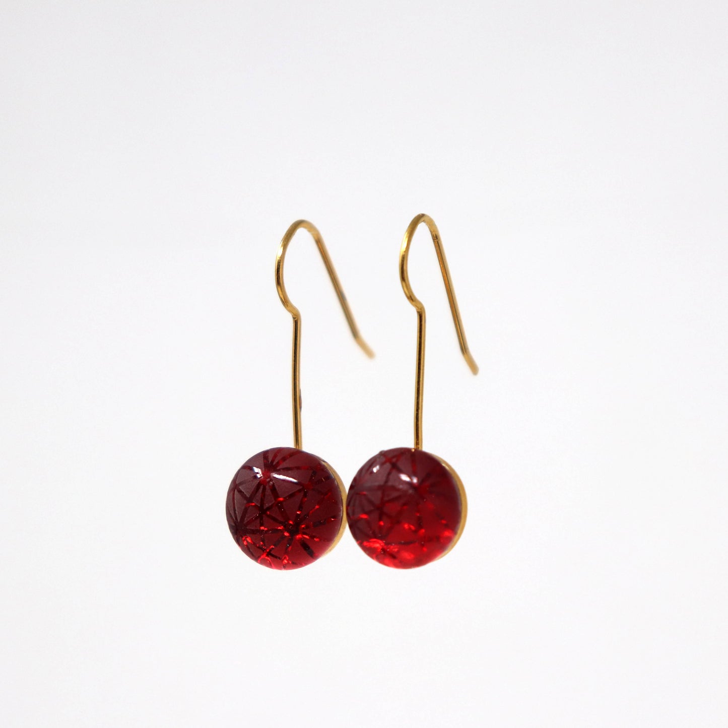 Small Dangle Earrings in Red