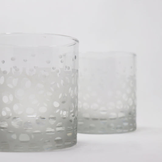 Clear Polka Dot Glass Tumblers (Pair)