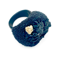Round Mountain in Black and Gold Ring