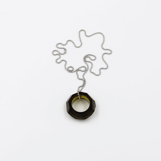Olive Brown Recycled Glass Bottle Necklace