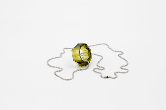 Olive Green Recycled Glass Bottle Necklace