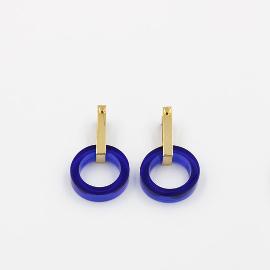 Cobalt Blue and Gold Earrings