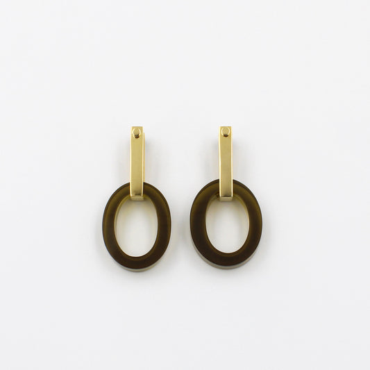 Olive Green and Gold Earrings