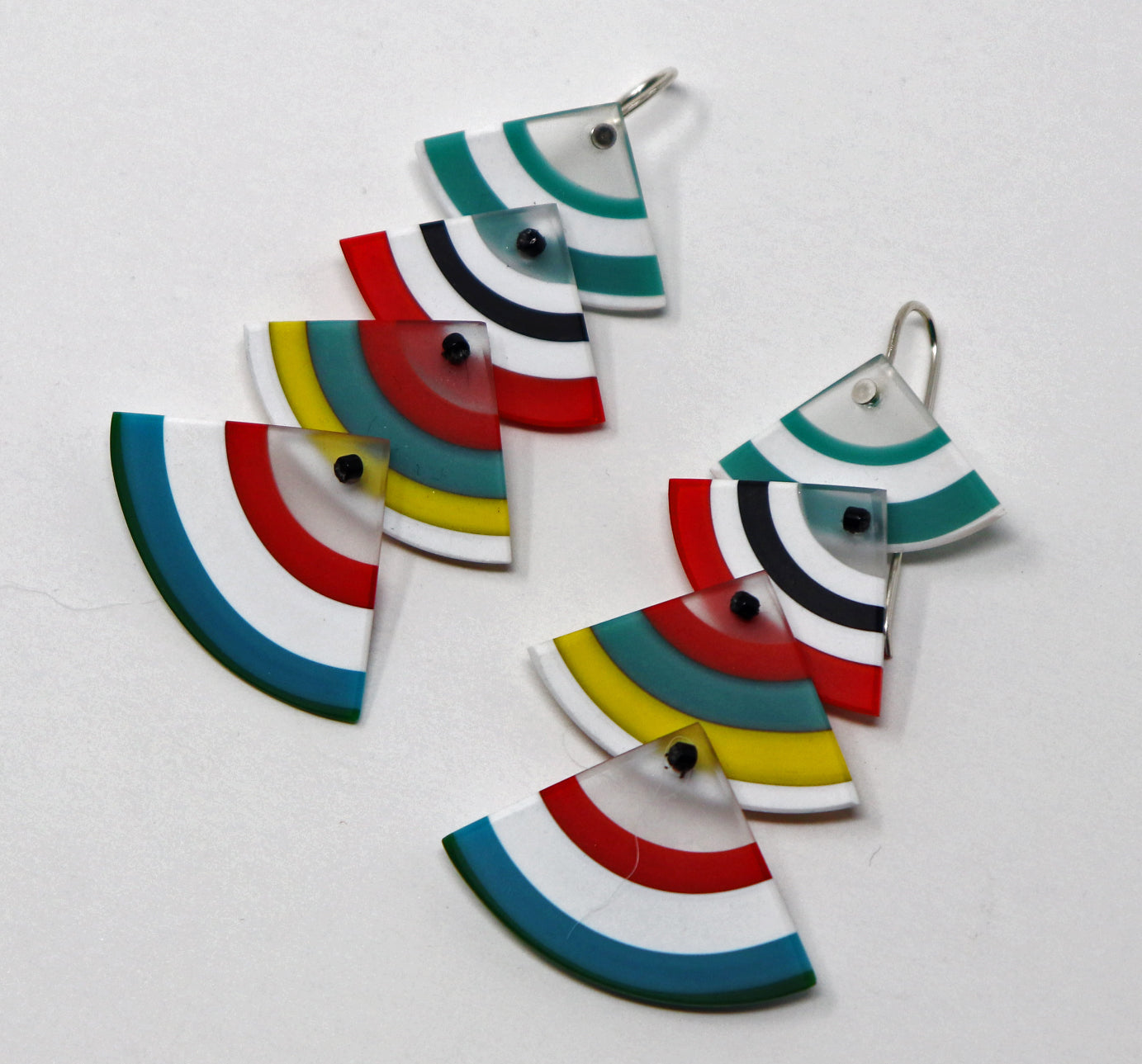 Four Piece Carved Drop Earrings