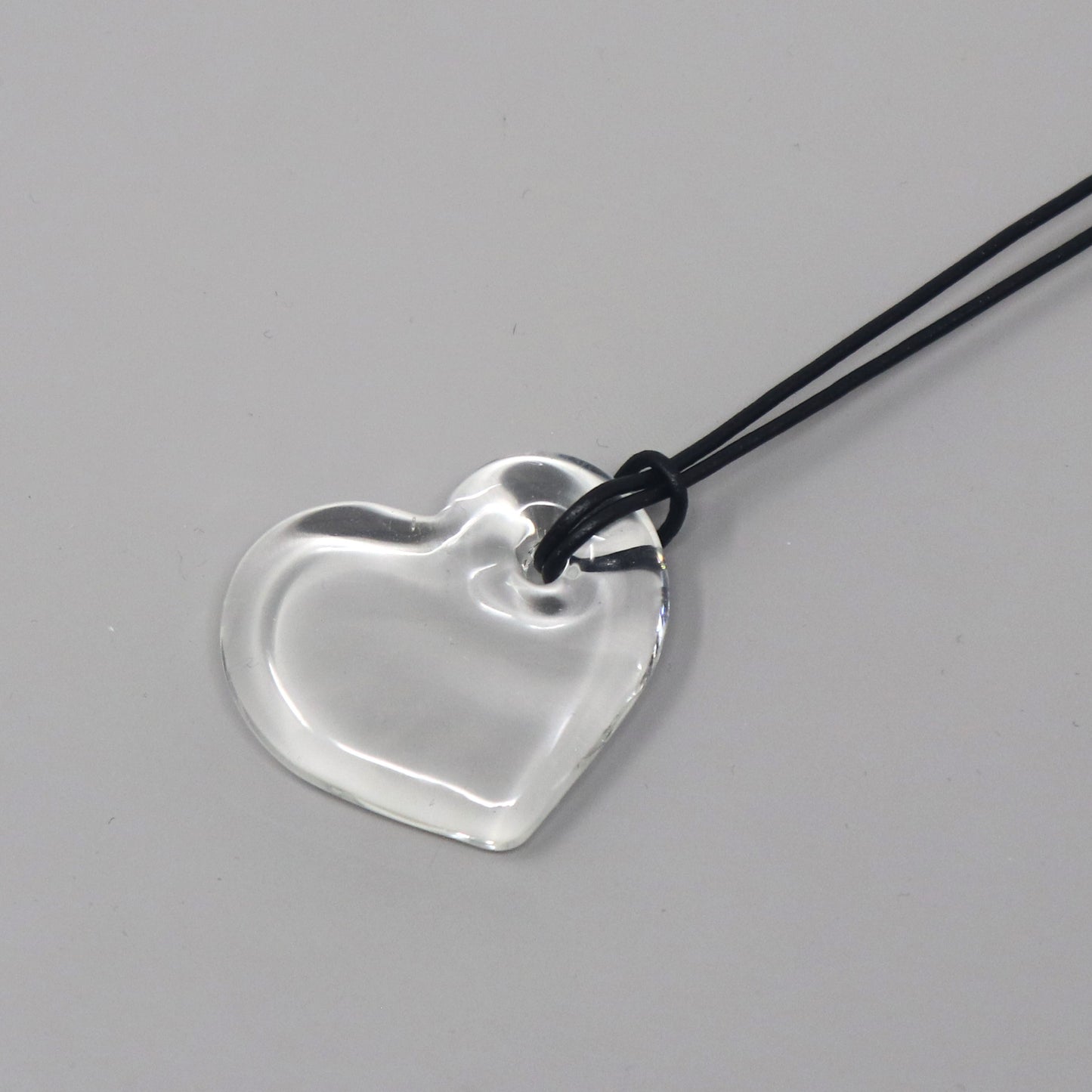 Heart Pendant Necklace on Leather Cord