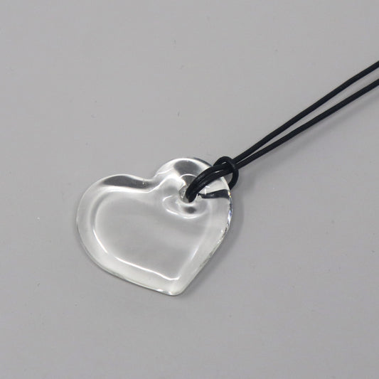 Heart Pendant Necklace on Leather Cord