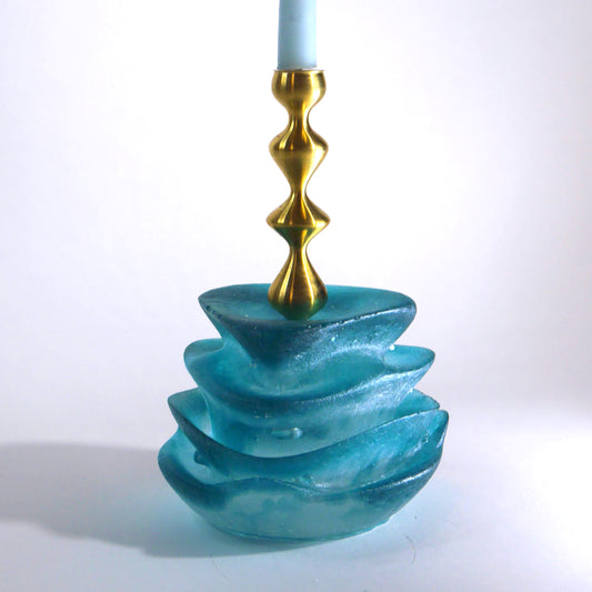 Turned & Cast Stacked Candlestick Holder